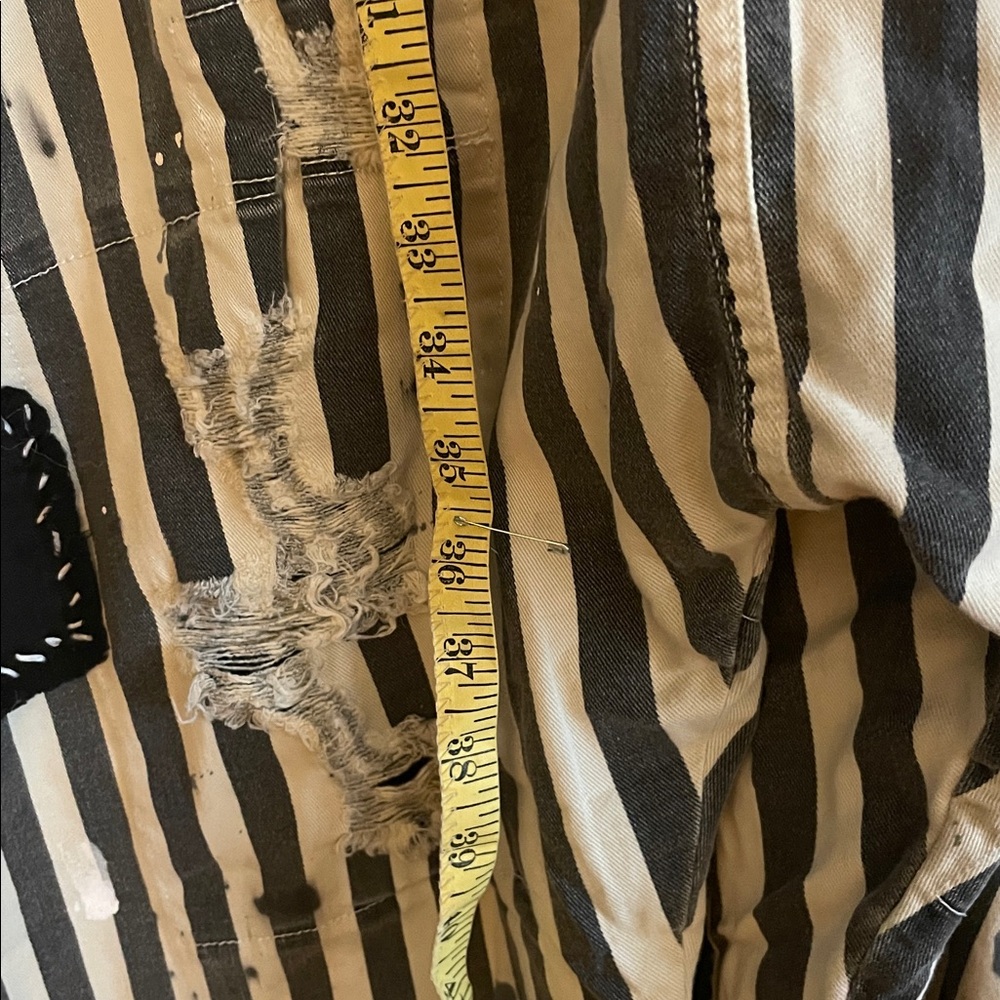 Striped Black and White Women's Jumpsuit - Picture 9 of 9
